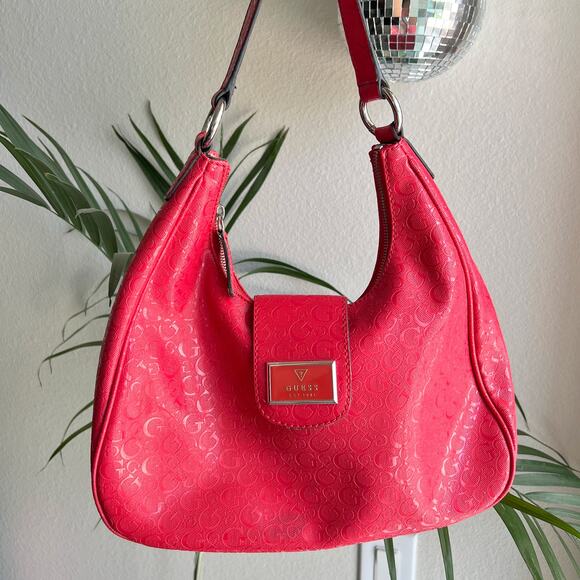 GUESS Y2K Red PVC Branded Hobo Bag - Picture 9 of 9